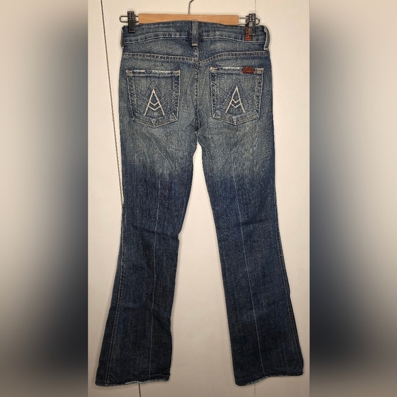 7 For All Mankind Jeans, A Pocket. Bootcut Flair, Low Rise, 24 " Waist - Picture 5 of 14